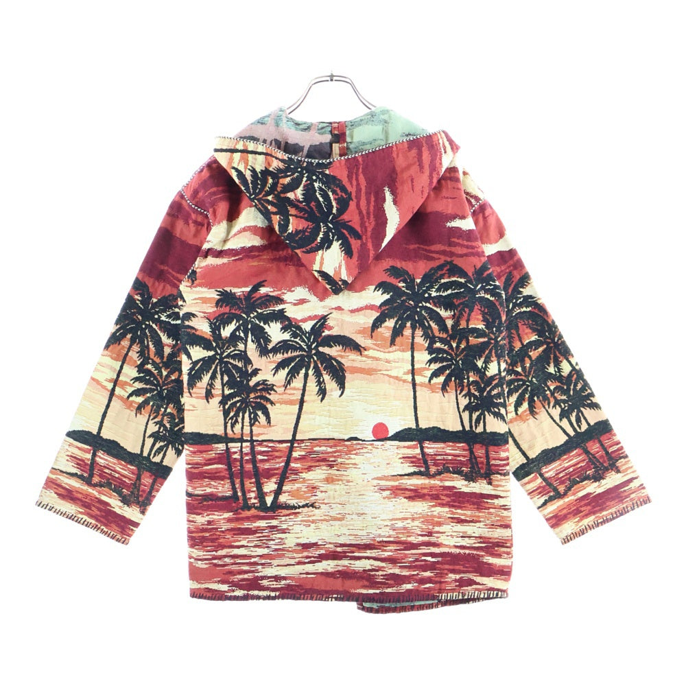 SAINT LAURENT PARIS(サンローランパリ) 16SS パームツリージャガード総柄フードジャケット 417953 Y985L レッド/マルチ