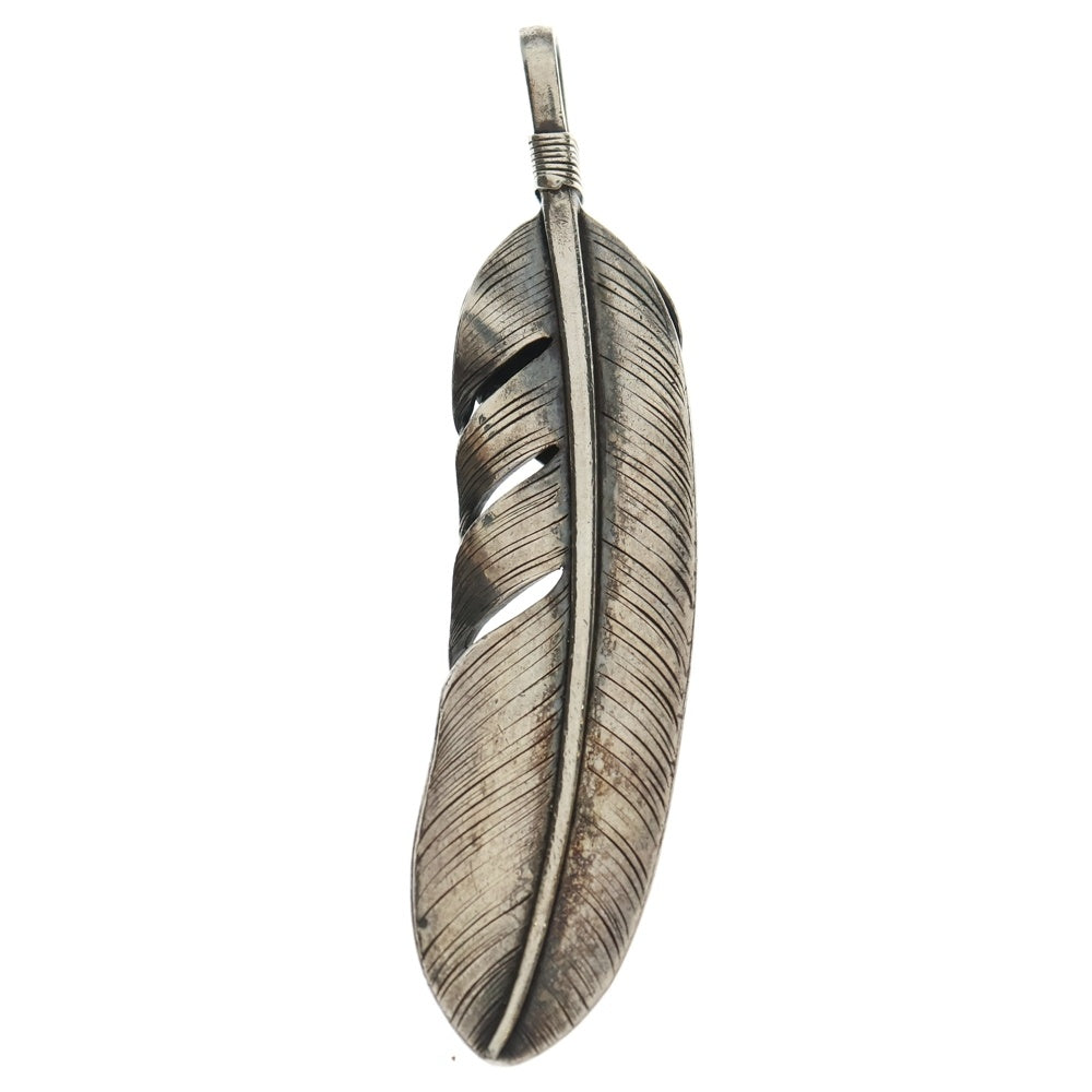 鷲見太郎(ワシミタロウ) L feather 01 L heart feather 01 opal L18金ハートフフェザーペンダントLハートフェザー 左向き シルバーゴールド
