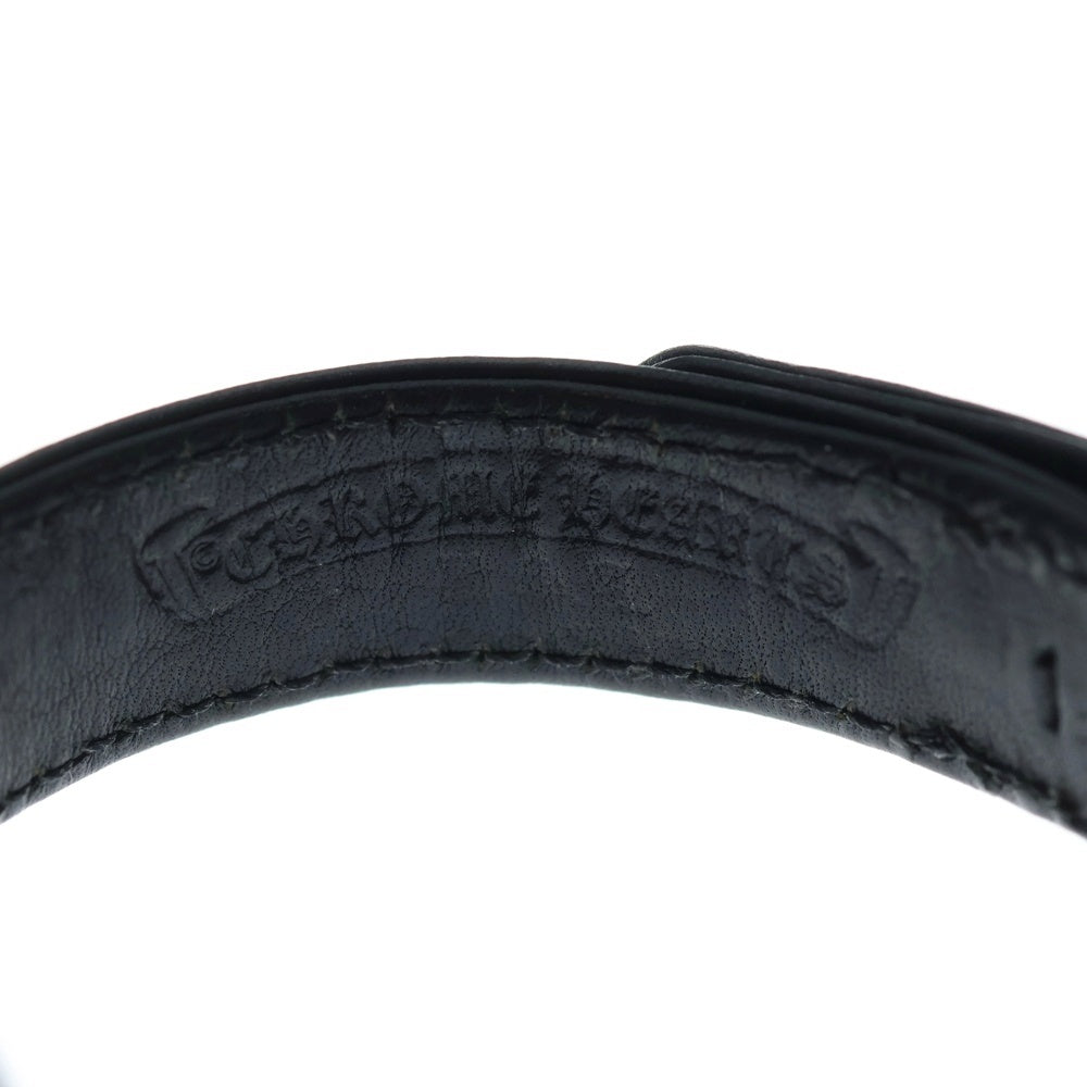 CHROME HEARTS(クロムハーツ) GUNSLINGER ガンスリンガータイニーCHクロス レザーブレスレット ブラック/シルバー BCA412