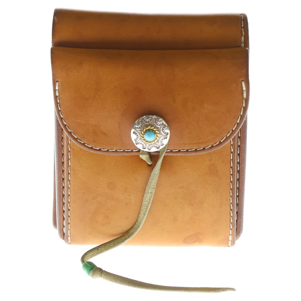 goro's(ゴローズ) 二つ折り財布 ターコイズ付きコンチョB サドル ウォレット ブラウン