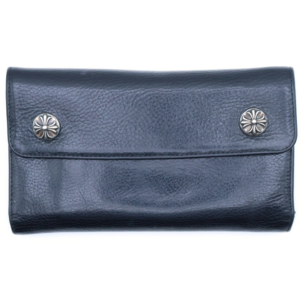 CHROME HEARTS(クロムハーツ) WAVE ウェーブ レザーウォレット 財布 ブラックBCA374
