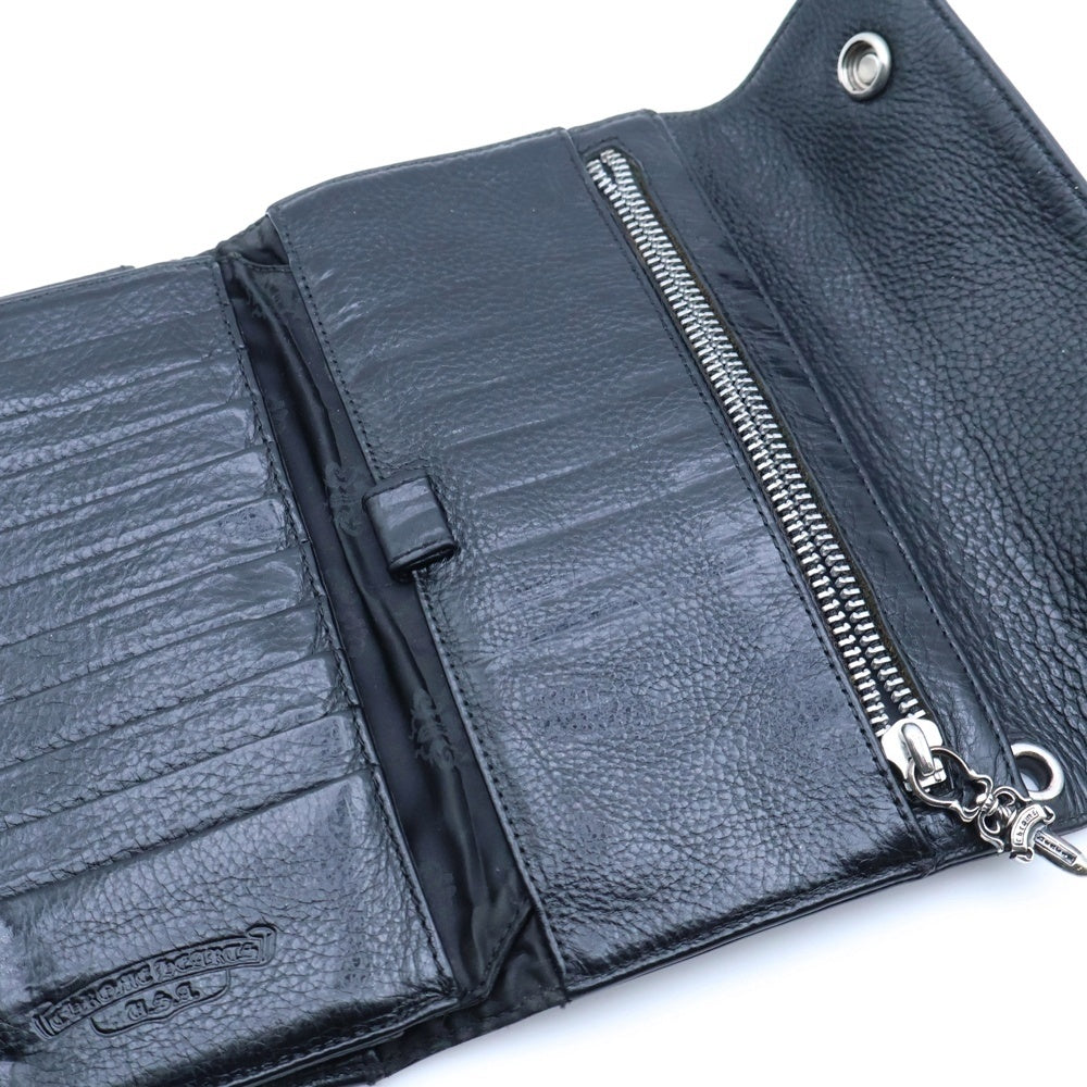 CHROME HEARTS(クロムハーツ) WAVE ウェーブ レザーウォレット 財布 ブラックBCA374