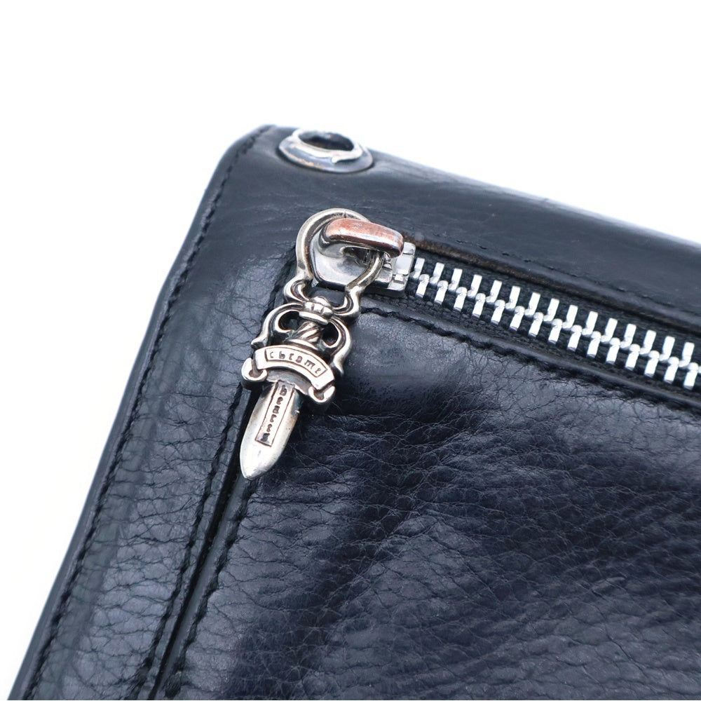 CHROME HEARTS(クロムハーツ) WAVE ウェーブ レザーウォレット 財布 ブラックBCA374