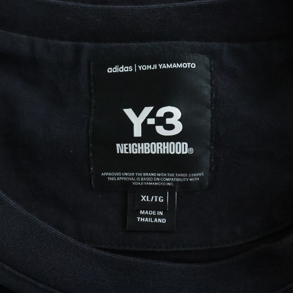 Y-3(ワイスリー) NBHD LOGO LS 半袖Tシャツ ブラック JW7001