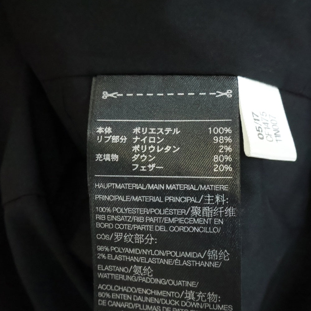 Y-3(ワイスリー) 17AW MATTE DOWN JACKET バックロゴジャケット ブラック CF1475