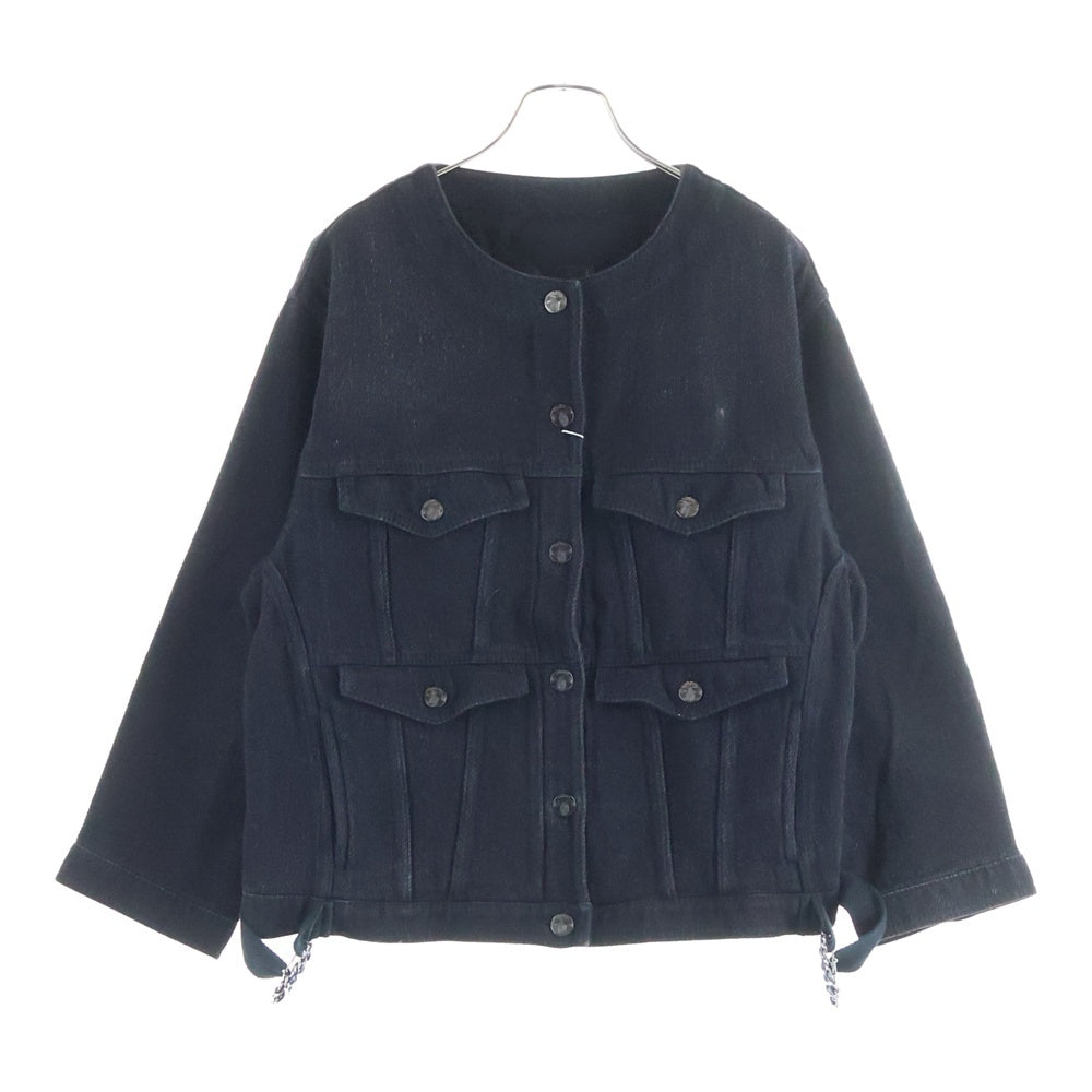 CHANEL(シャネル) 19SS 2019P ツイードデニムノーカラージャケット P60751V46402 ブラック レディース