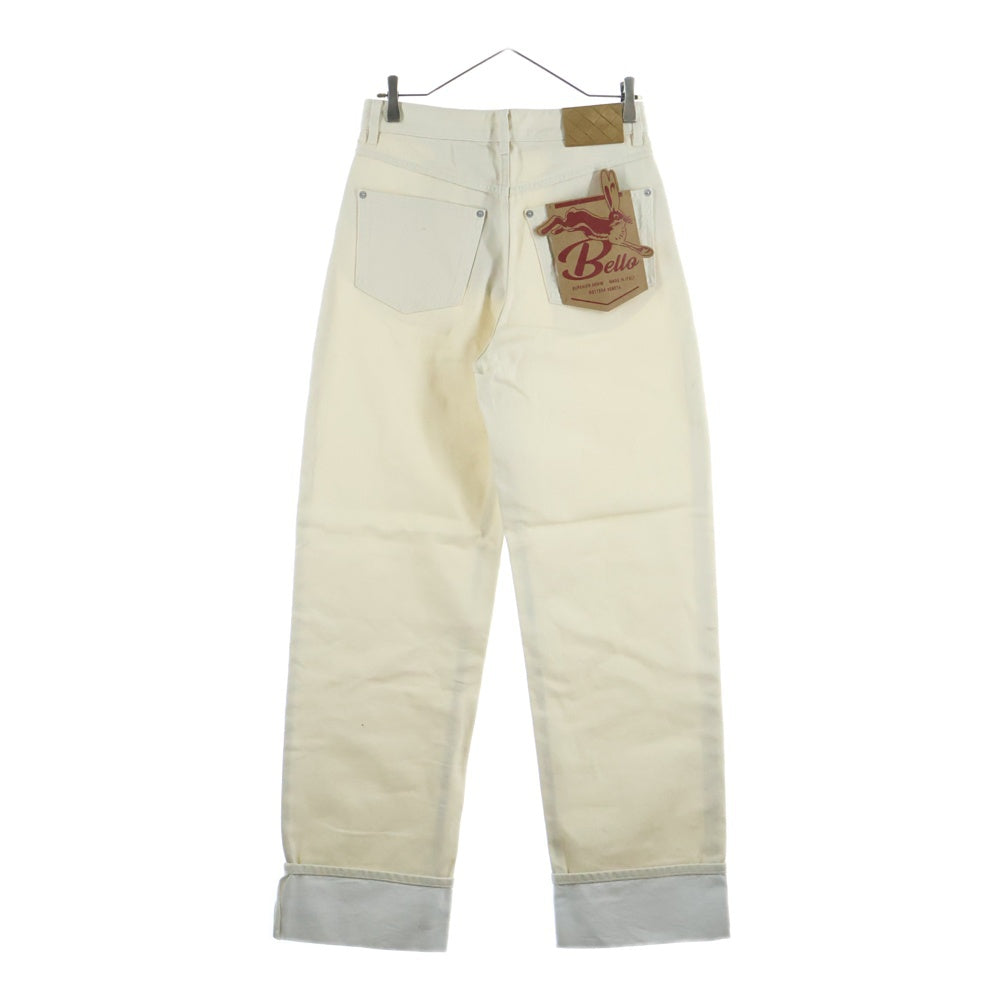 BOTTEGA VENETA(ボッテガヴェネタ) 25SS Turned Up Jeans ターンアップデニムパンツ 824659 V5DV0 ホワイト レディース