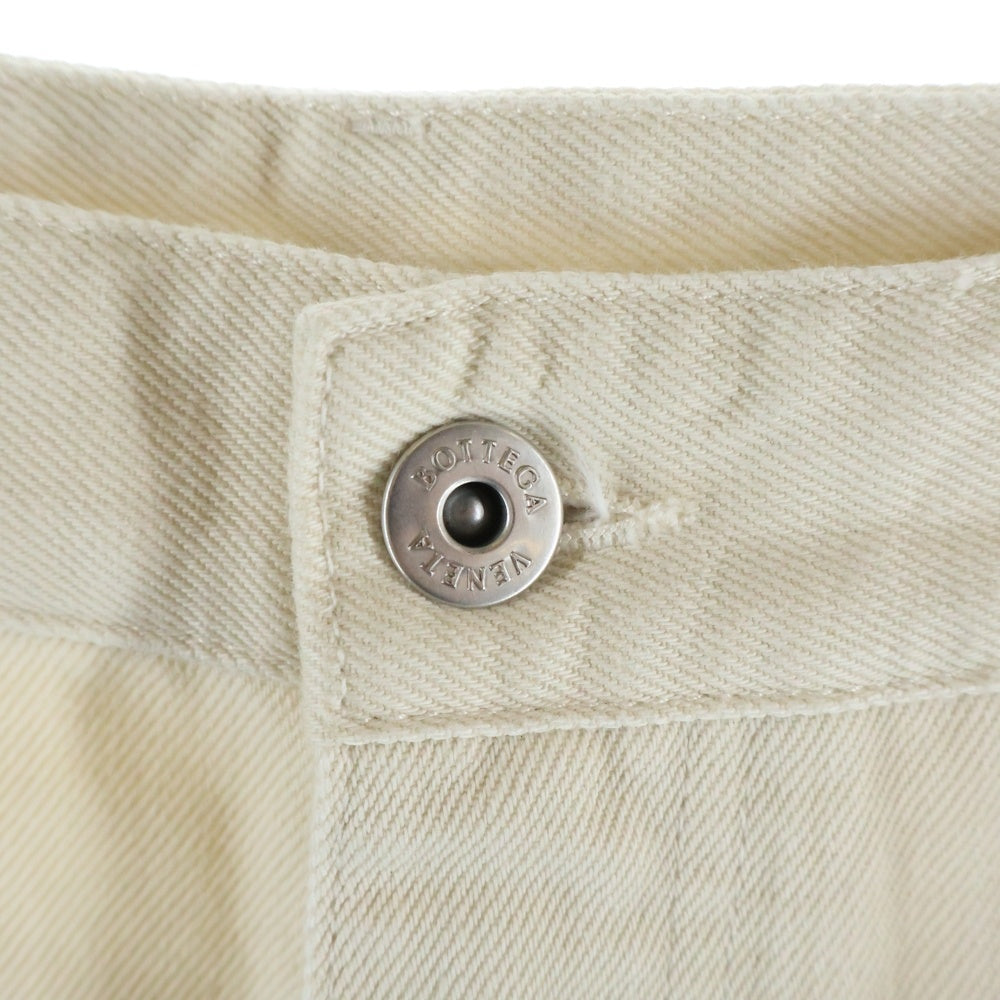 BOTTEGA VENETA(ボッテガヴェネタ) 25SS Turned Up Jeans ターンアップデニムパンツ 824659 V5DV0 ホワイト レディース