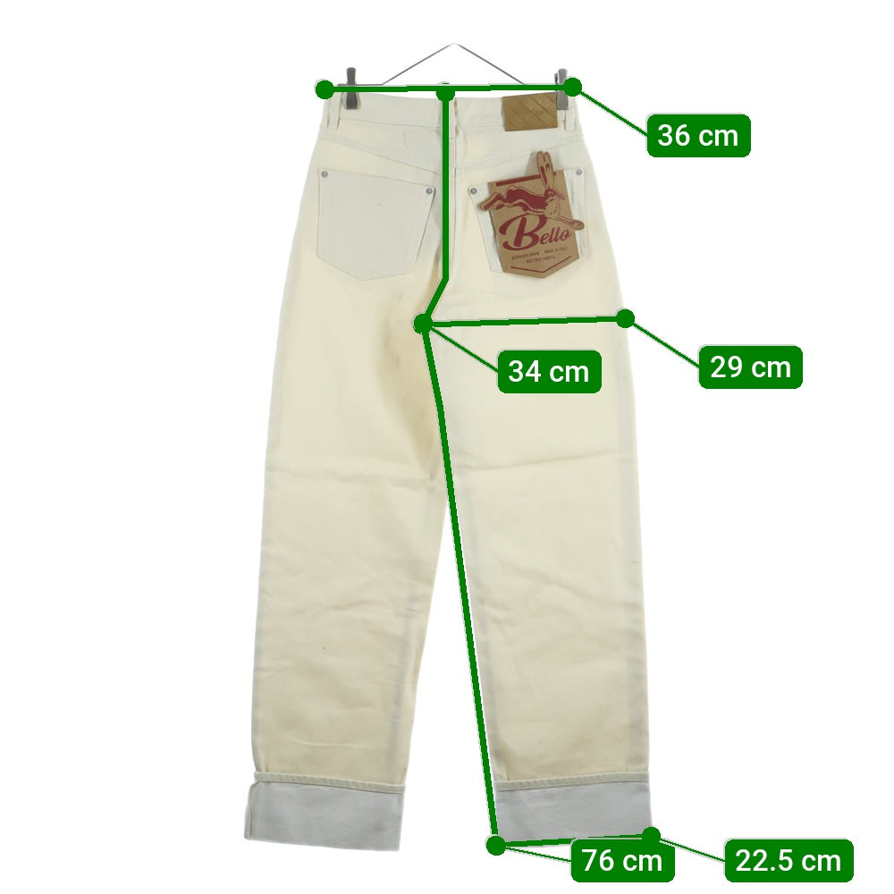 BOTTEGA VENETA(ボッテガヴェネタ) 25SS Turned Up Jeans ターンアップデニムパンツ 824659 V5DV0 ホワイト レディース