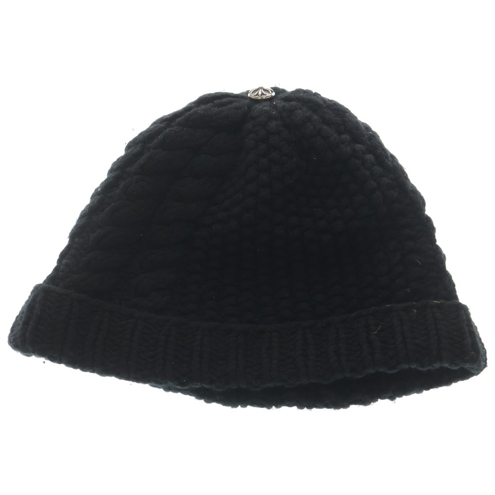 CHROME HEARTS(クロムハーツ) CASHMERE BEANIE クロスパッチ付き カシミヤビーニー ブラック