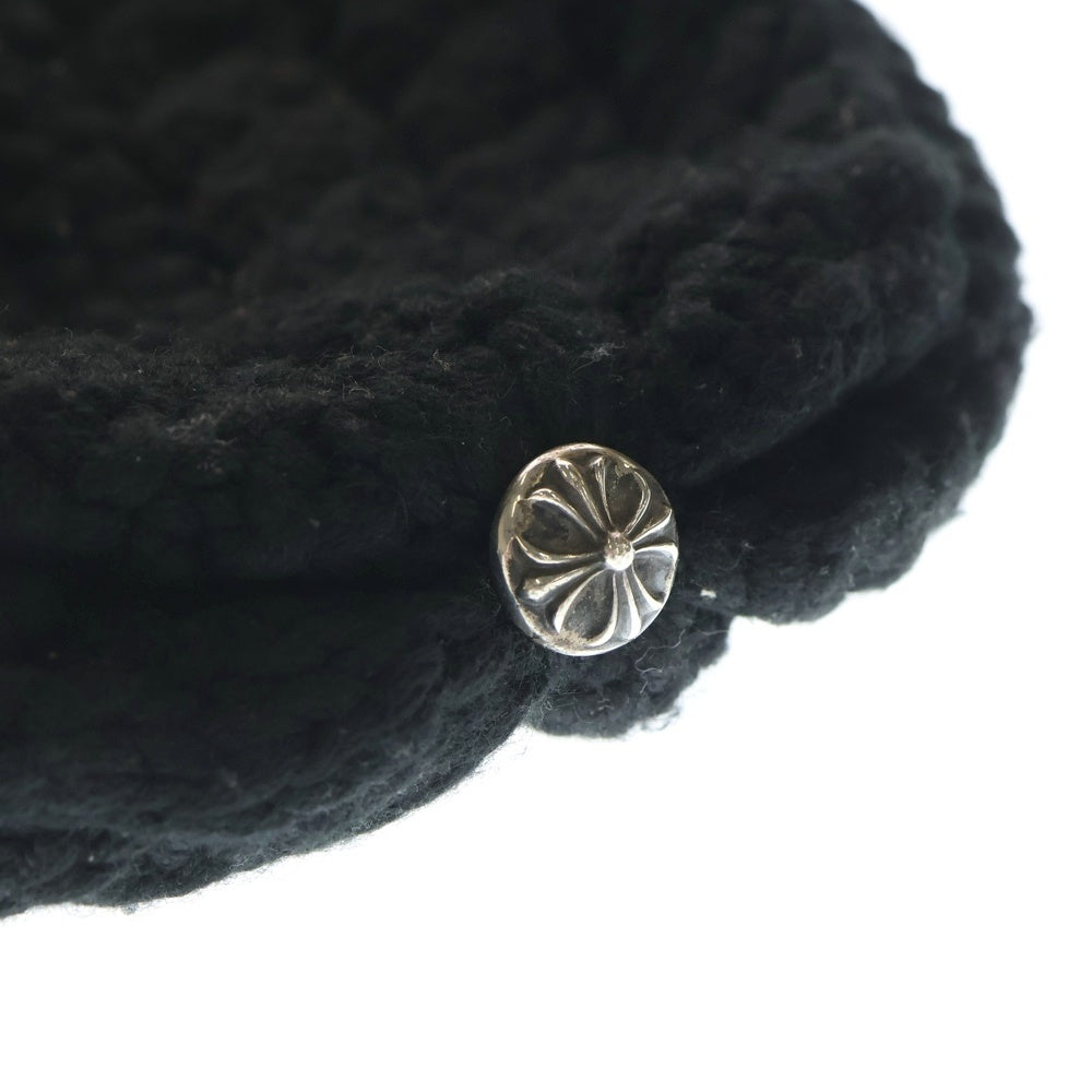 CHROME HEARTS(クロムハーツ) CASHMERE BEANIE クロスパッチ付き カシミヤビーニー ブラック