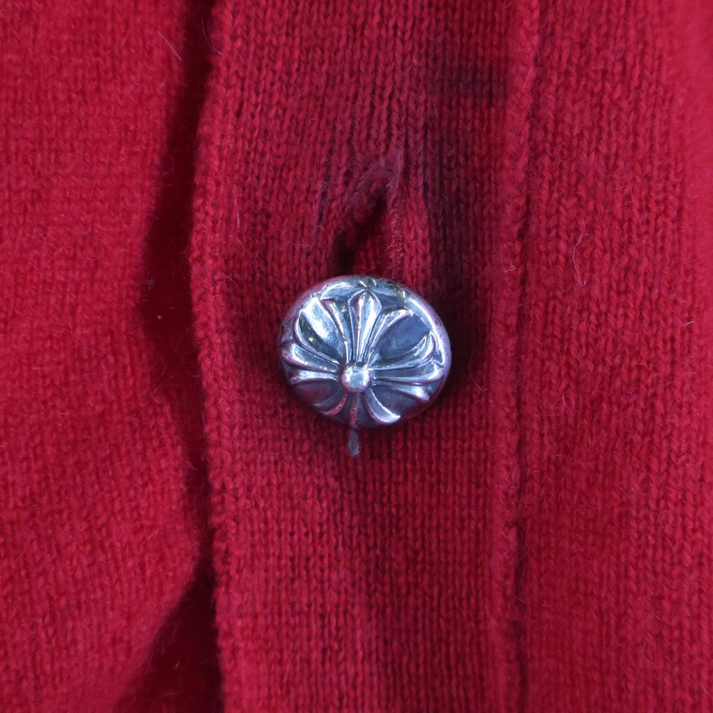 CHROME HEARTS(クロムハーツ) × COMME des GARCONS CASHMERE CARDIGAN クロスボールボタン カシミア ニットカーディガン レッド KP-N001 レディース
