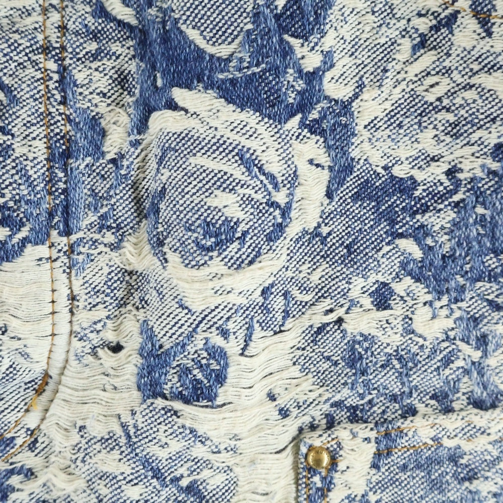 LOUIS VUITTON(ルイヴィトン) 22AW フローラルパターンカーペンターデニムパンツ ハーフパンツ RM222 PM9 HND65W インディゴブルー