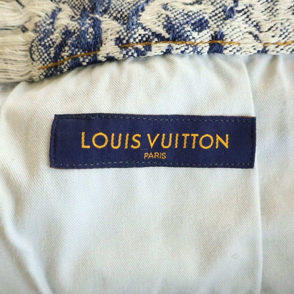 LOUIS VUITTON(ルイヴィトン) 22AW フローラルパターンカーペンターデニムパンツ ハーフパンツ RM222 PM9 HND65W インディゴブルー