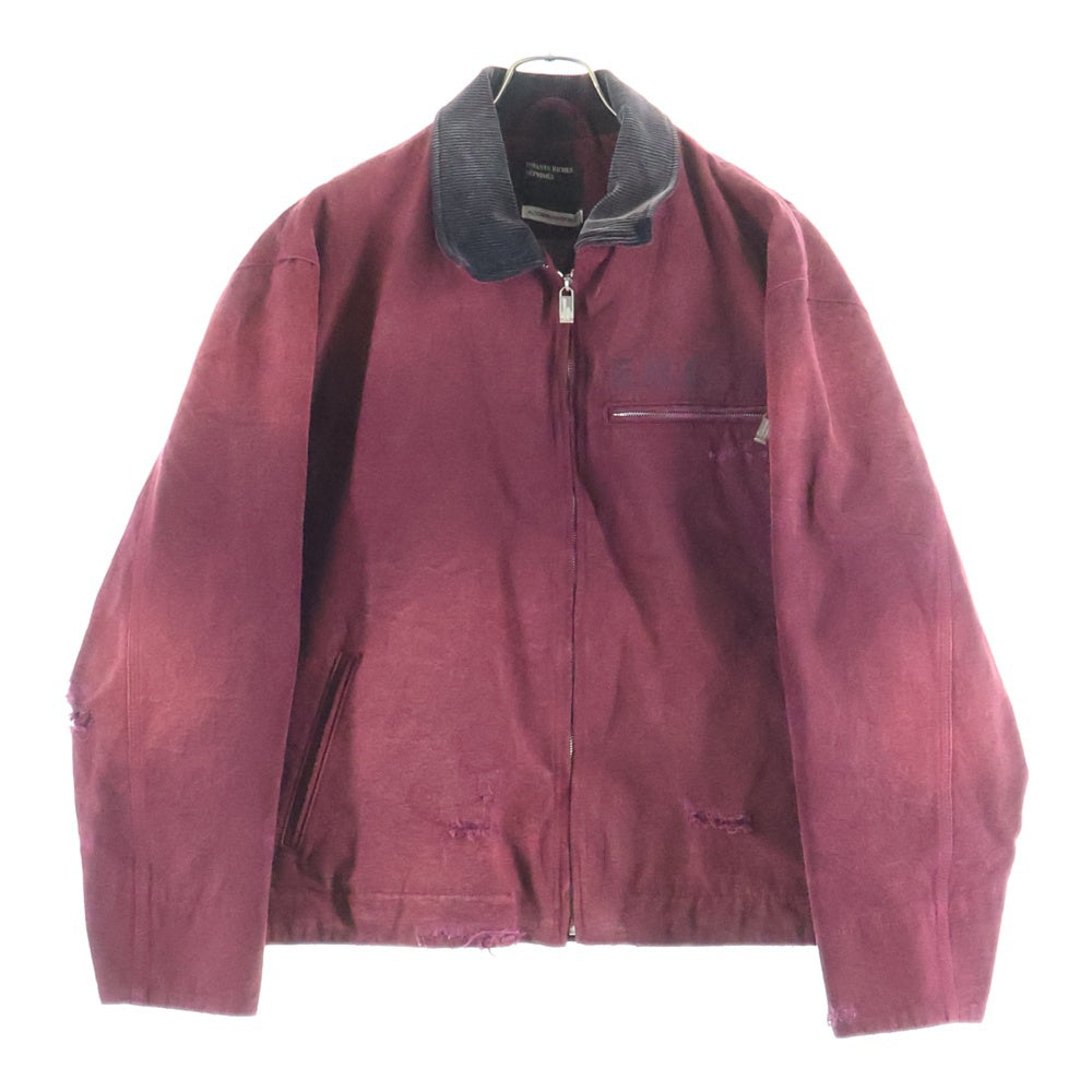 ENFANTS RICHES DEPRIMES(アンファンリッシュデプリメ) 24AW Faces Blanket Lined Work Jacket フェイスブランケットライナーワークジャケット ボルドー