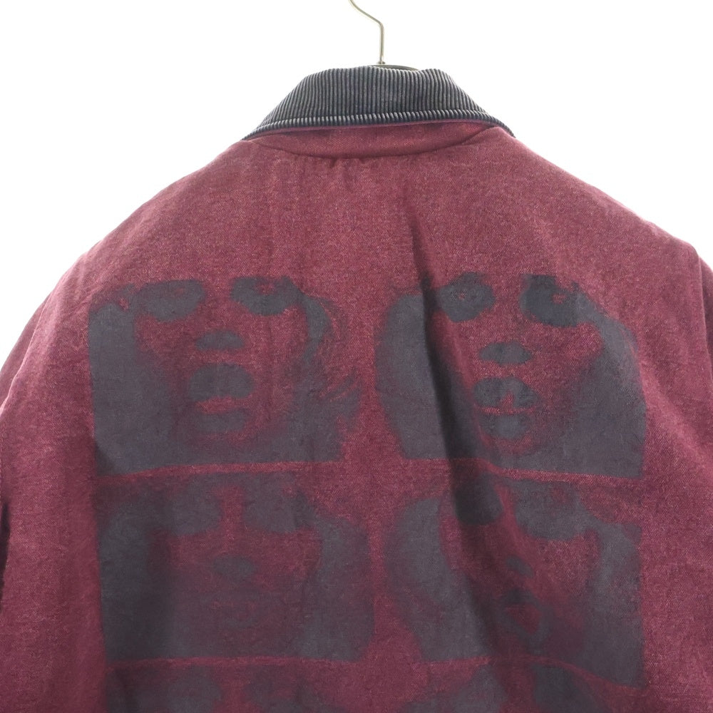 ENFANTS RICHES DEPRIMES(アンファンリッシュデプリメ) 24AW Faces Blanket Lined Work Jacket フェイスブランケットライナーワークジャケット ボルドー