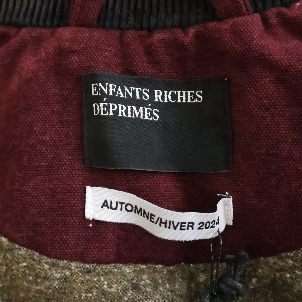 ENFANTS RICHES DEPRIMES(アンファンリッシュデプリメ) 24AW Faces Blanket Lined Work Jacket フェイスブランケットライナーワークジャケット ボルドー