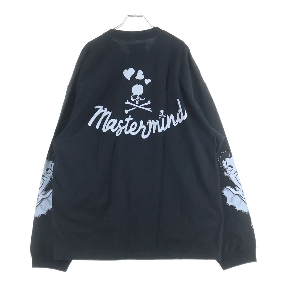 mastermind JAPAN(マスターマインドジャパン) 25AW WORLD×BETTY BOOP ワールド ベティブープ ボクシーフィットプリント長袖Tシャツ MW25C15-TS206 ブラック