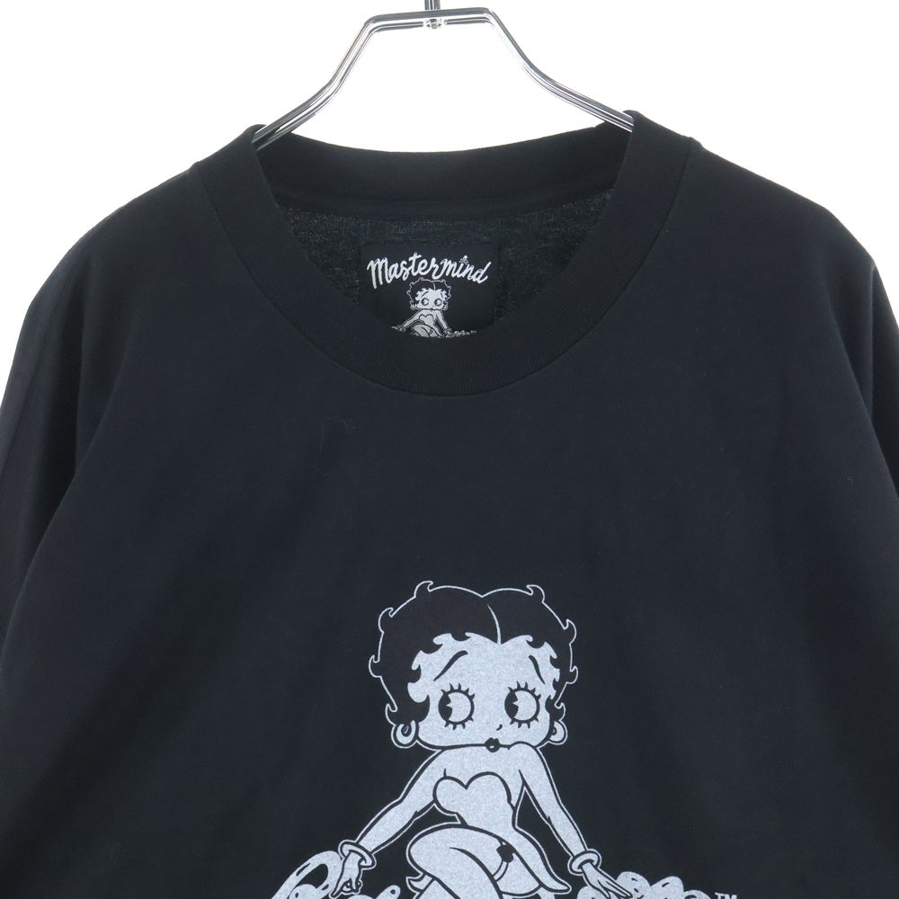 mastermind JAPAN(マスターマインドジャパン) 25AW WORLD×BETTY BOOP ワールド ベティブープ ボクシーフィットプリント長袖Tシャツ MW25C15-TS206 ブラック