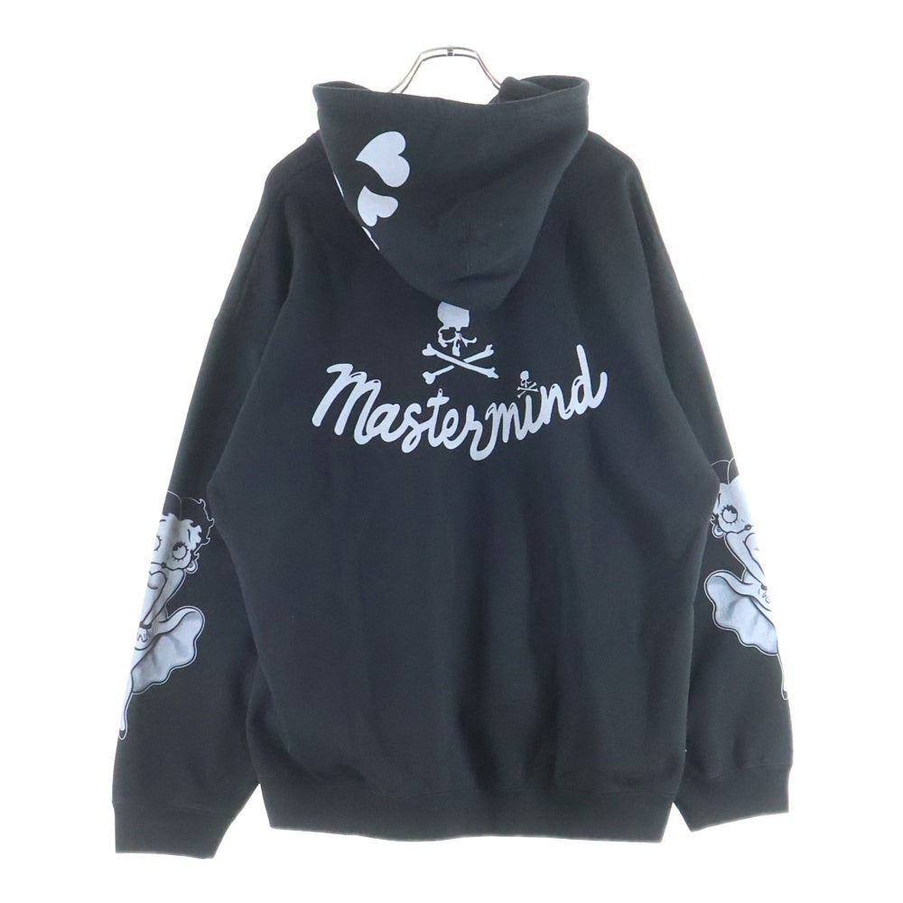 mastermind JAPAN(マスターマインドジャパン) 25AW WORLD×BETTY BOOP ワールド ベティブープ ボクシーフィットスウェットプルオーバーパーカー MW25C15-SW201 ブラック