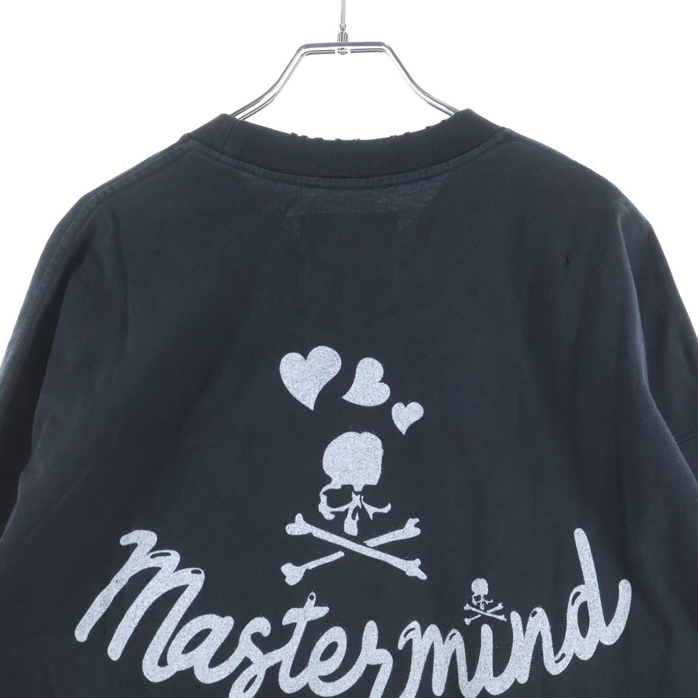 mastermind JAPAN(マスターマインドジャパン) 25AW WORLD×BETTY BOOP ワールド ベティブープ ボクシーフィットダメージ加工プリント長袖Tシャツ MW25C15-TS208 ブラック