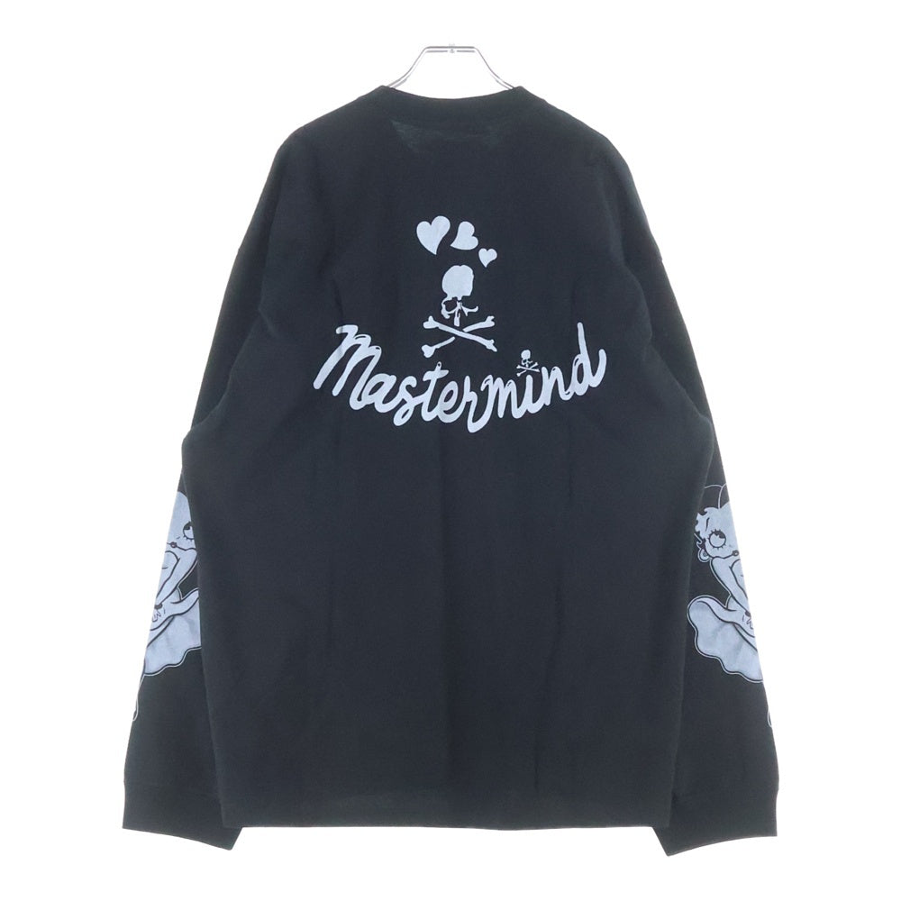 mastermind JAPAN(マスターマインドジャパン) 25AW WORLD×BETTY BOOP ワールド ベティブープ ボクシーフィットプリント長袖Tシャツ MW25C15-TS206 ブラック