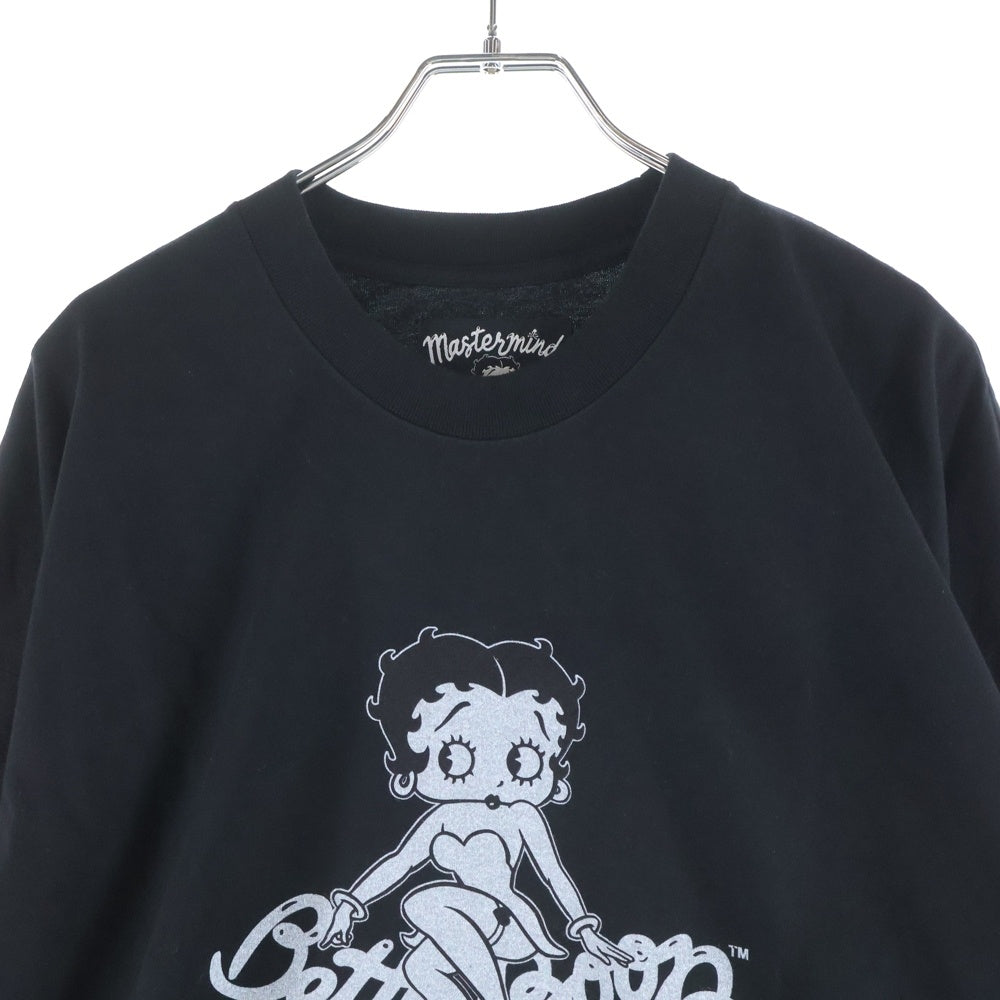 mastermind JAPAN(マスターマインドジャパン) 25AW WORLD×BETTY BOOP ワールド ベティブープ ボクシーフィットプリント長袖Tシャツ MW25C15-TS206 ブラック