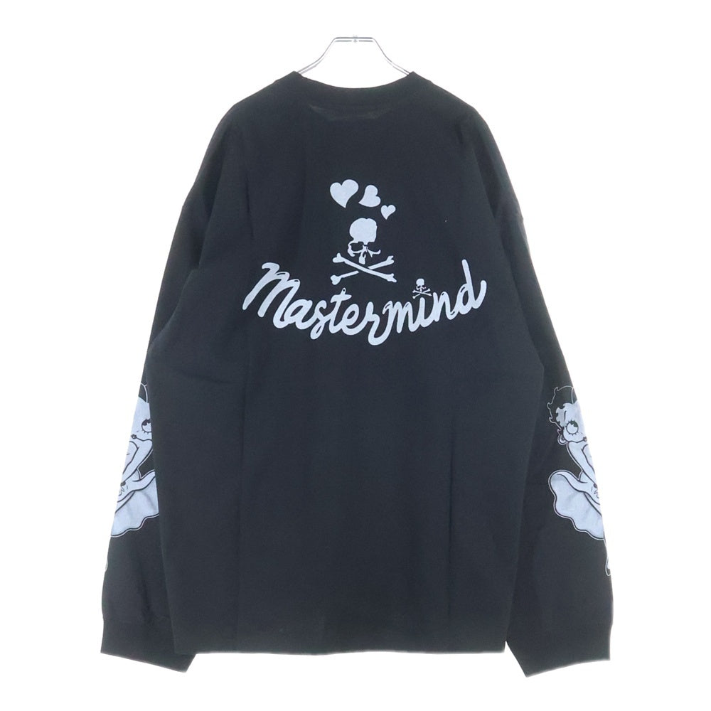 mastermind JAPAN(マスターマインドジャパン) 25AW WORLD×BETTY BOOP ワールド ベティブープ ボクシーフィットプリント長袖Tシャツ MW25C15-TS206 ブラック