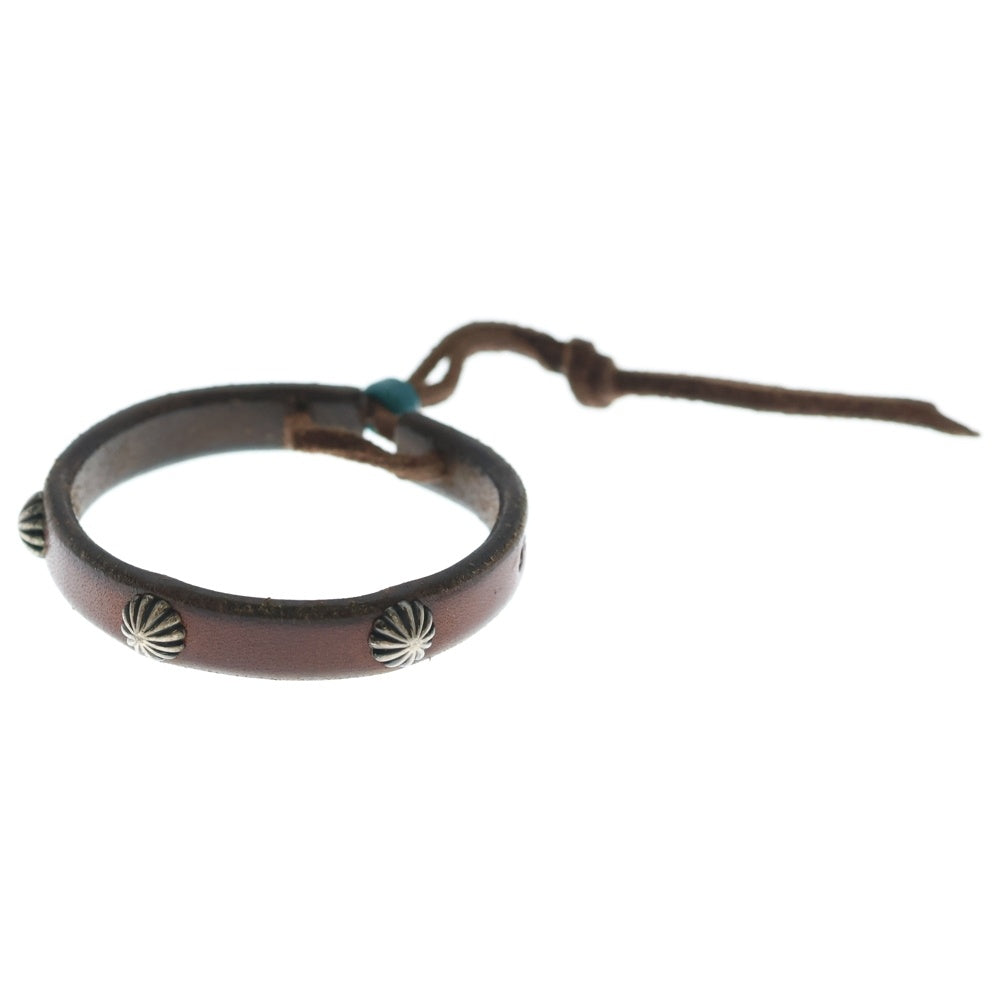 goro's(ゴローズ) アポロコンチョ付きレザーブレスレット シルバーブラウン