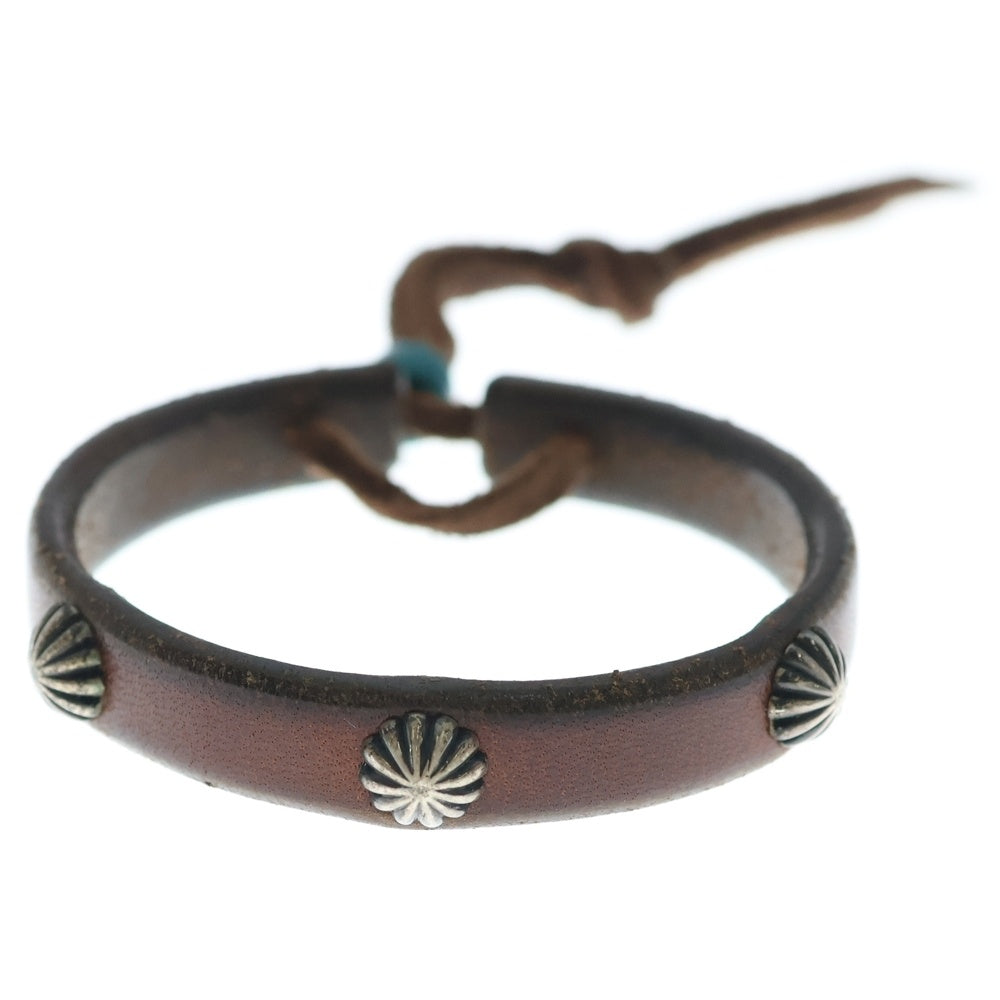 goro's(ゴローズ) アポロコンチョ付きレザーブレスレット シルバーブラウン