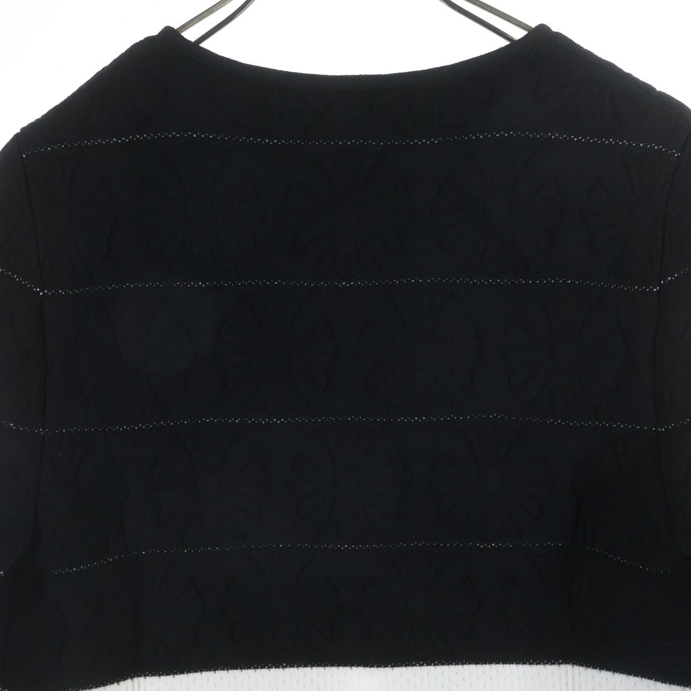 CHROME HEARTS(クロムハーツ) CHプラス総柄バイカラーニットコート ガウン レディース ブラック/ホワイト