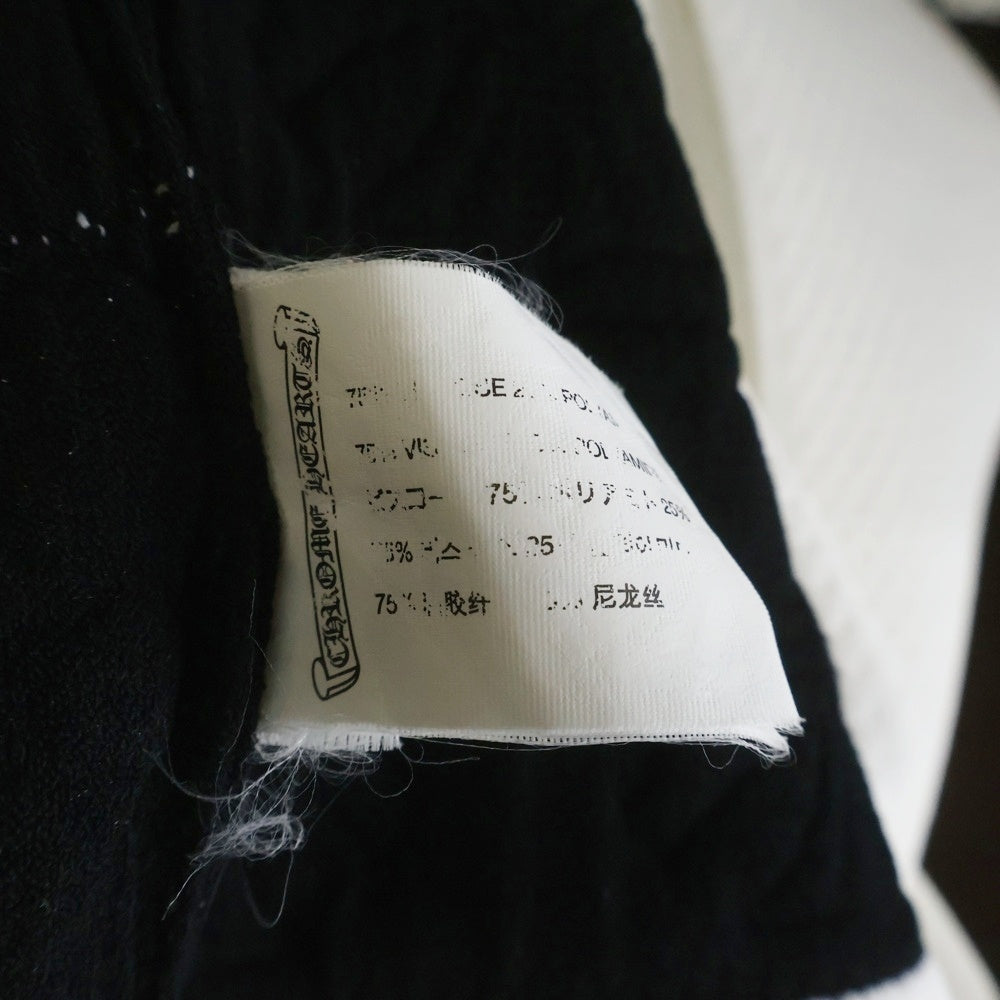 CHROME HEARTS(クロムハーツ) CHプラス総柄バイカラーニットコート ガウン レディース ブラック/ホワイト