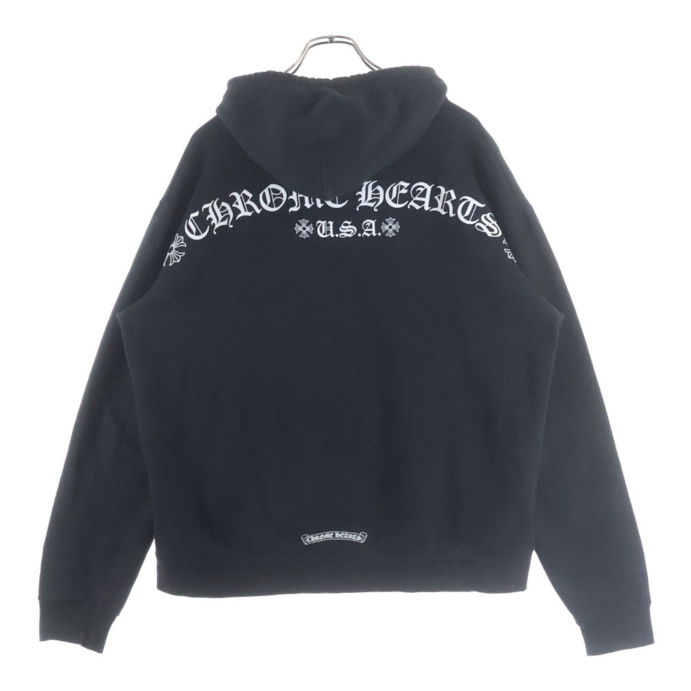 CHROME HEARTS(クロムハーツ) PULLOVER HOODIE ARCH アーチロゴTバープリントプルオーバースウェットパーカー ブラック
