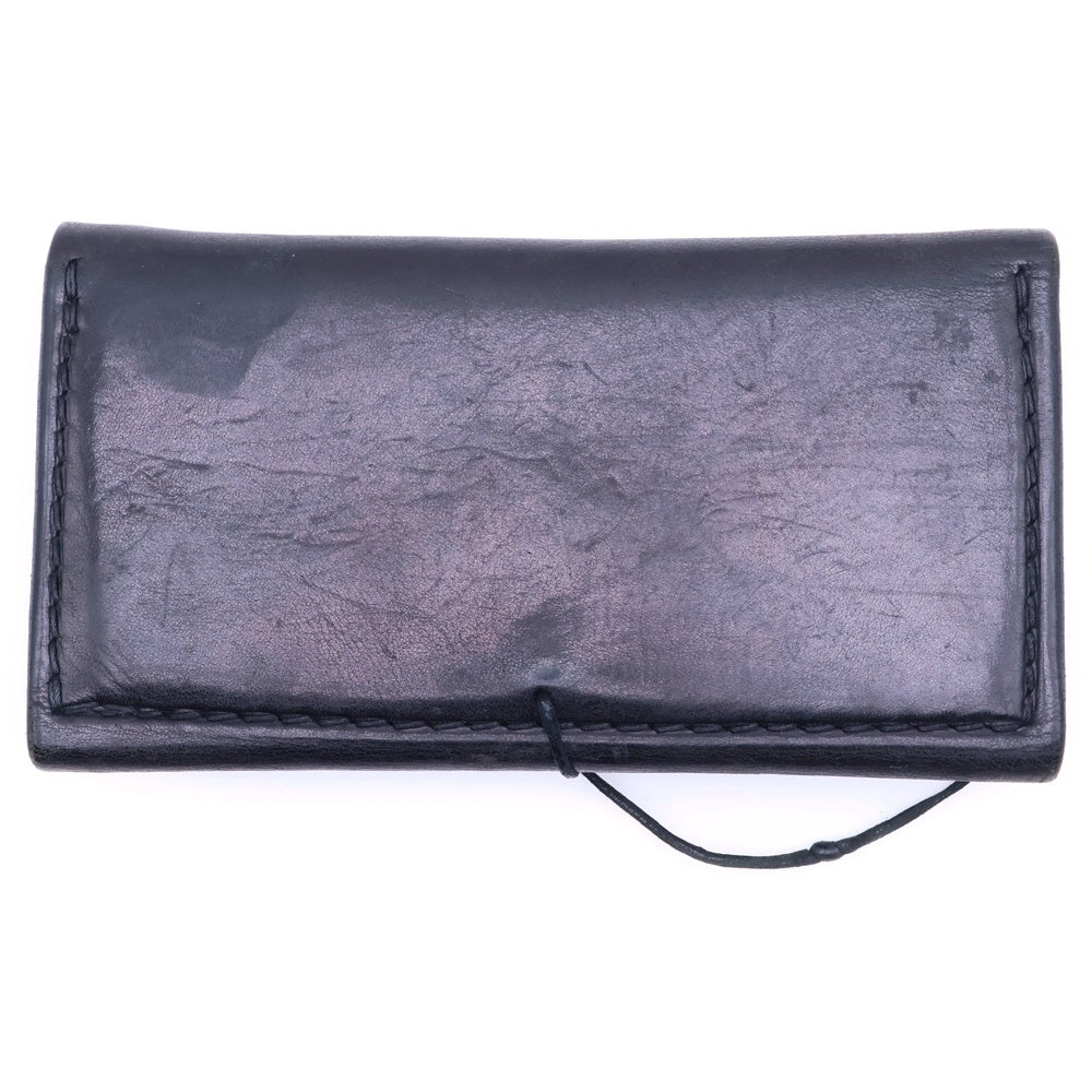 goro's(ゴローズ) K18 フラワーコンチョ付き 3つ折り財布 レザーロングウォレット ブラック