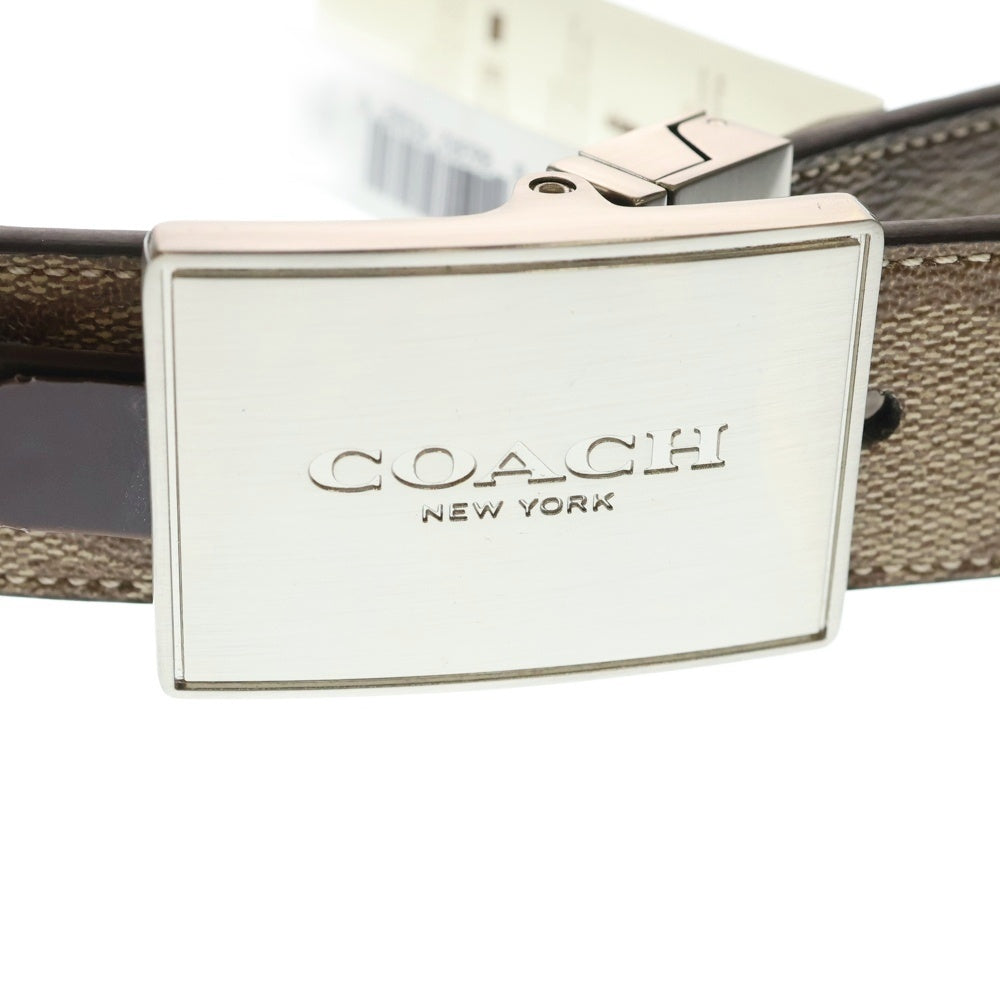COACH(コーチ) ロゴバックル総柄リバーシブルベルト F66111 ベージュ