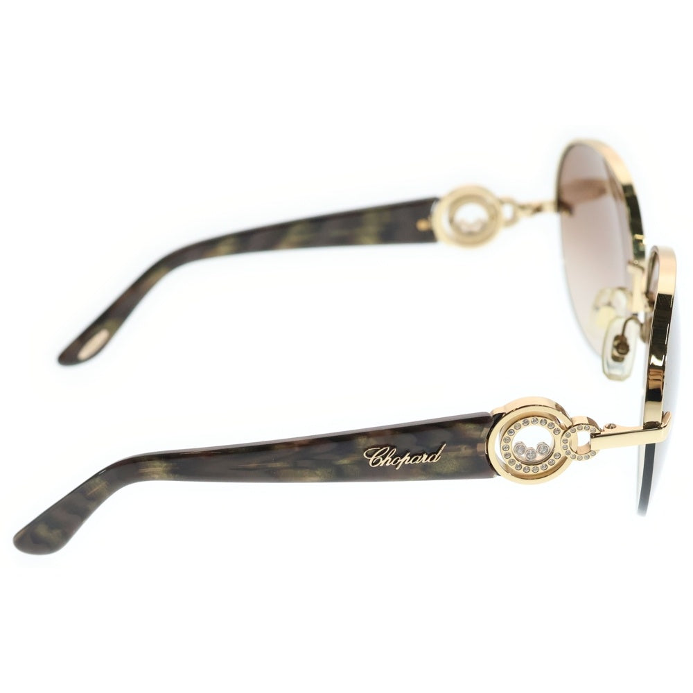 CHOPARD(ショパール) オーバルビジューフレームサングラス アイウェア SCHB67S ブラウン/ゴールド レディース