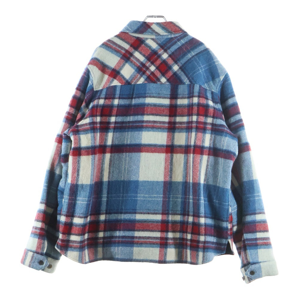 we11done(ウェルダン) 23AW CHECK ANORAK WOOL SHIRT チェックアノラックウールシャツジャケット WDC3JP027 ブルー/レッド