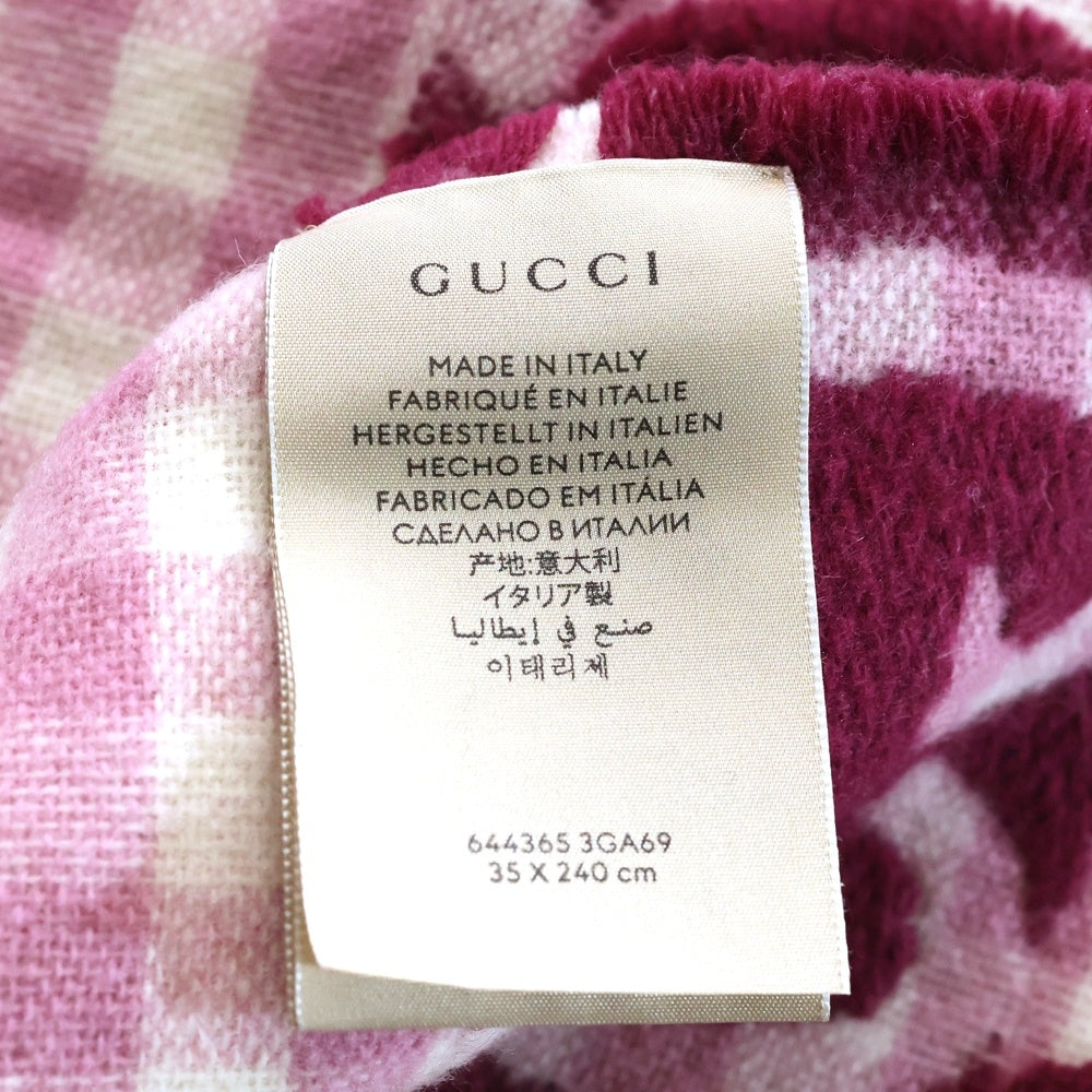 GUCCI(グッチ) GGジャガードフリンジマフラー 644365 3GA69 ピンク