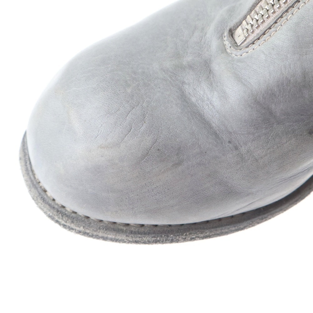 GUIDI(グイディ) PL1 フロントジップヴィンテージヒールブーツ グレー レディース