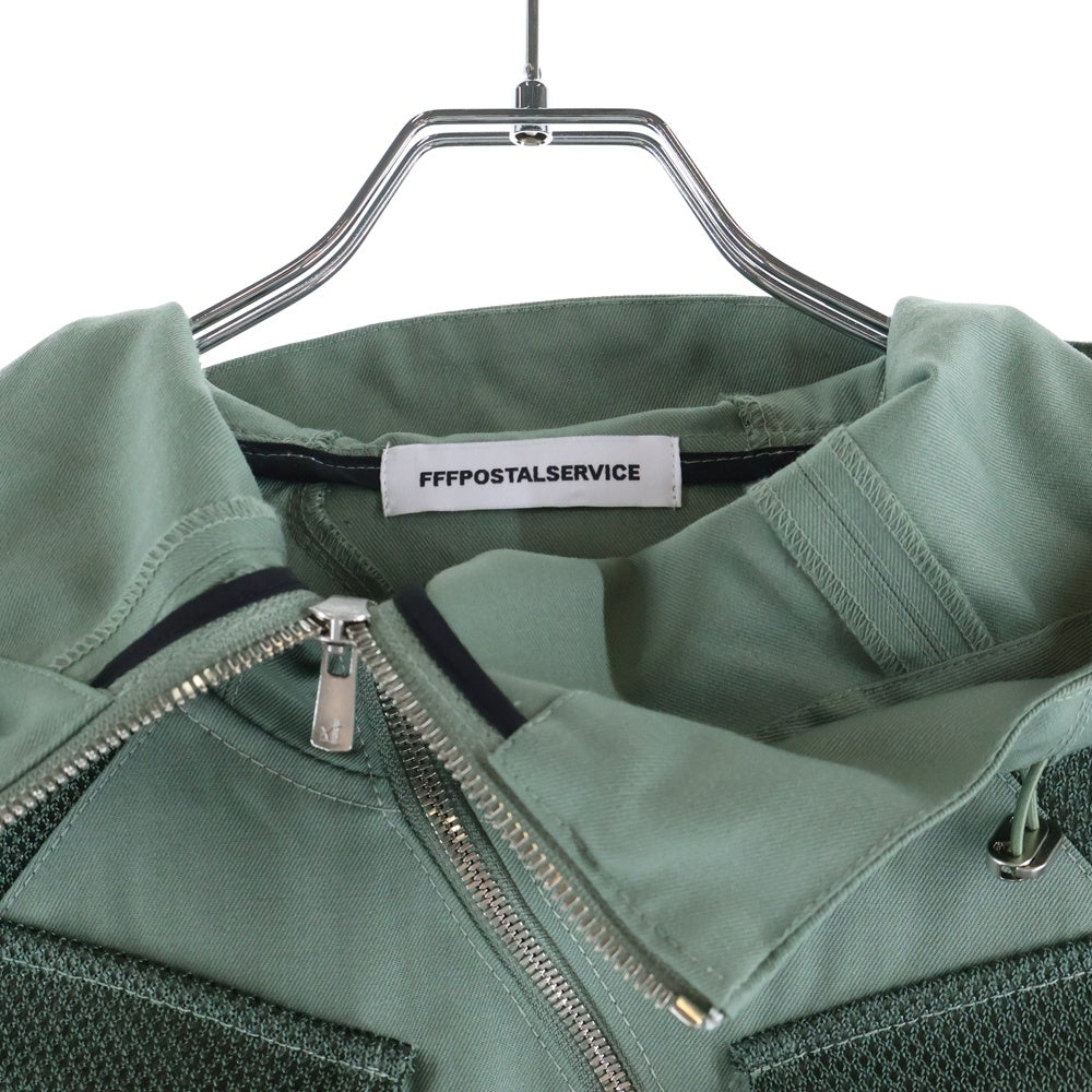 FFFPOSTALSERVICE(トリプルエフポスタルサービス) 25SS AIRE MULTI MESH POCKET JACKET マルチポケットメッシュミリタリージャケット FFFPSFW2509 グリーン