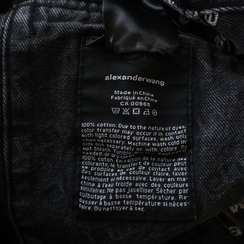 ALEXANDER WANG(アレキサンダーワン) ALL OVER LOGO DENIM JACKET オールオーバーロゴ総柄デニムトラッカージャケット グレー