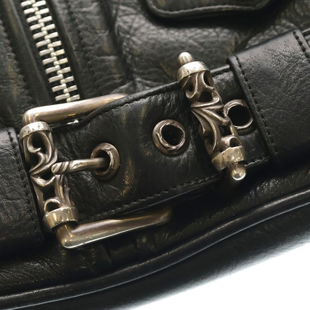 CHROME HEARTS(クロムハーツ) JJ DEAN SMALL JJディーン スモール レザーライダースハンドバッグ ブラック