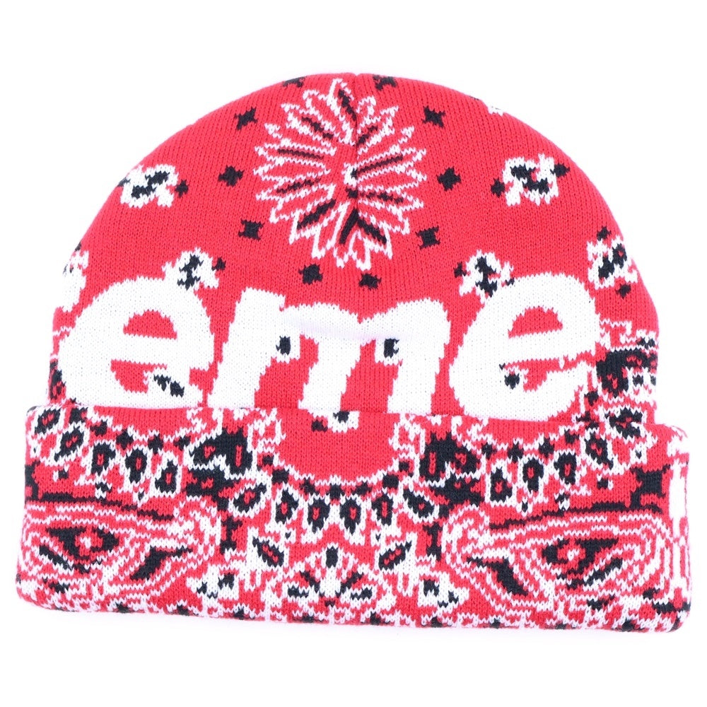 SUPREME(シュプリーム) 24AW Bandana Big Logo Beanie バンダナビッグボックスロゴ ニット帽 レッド