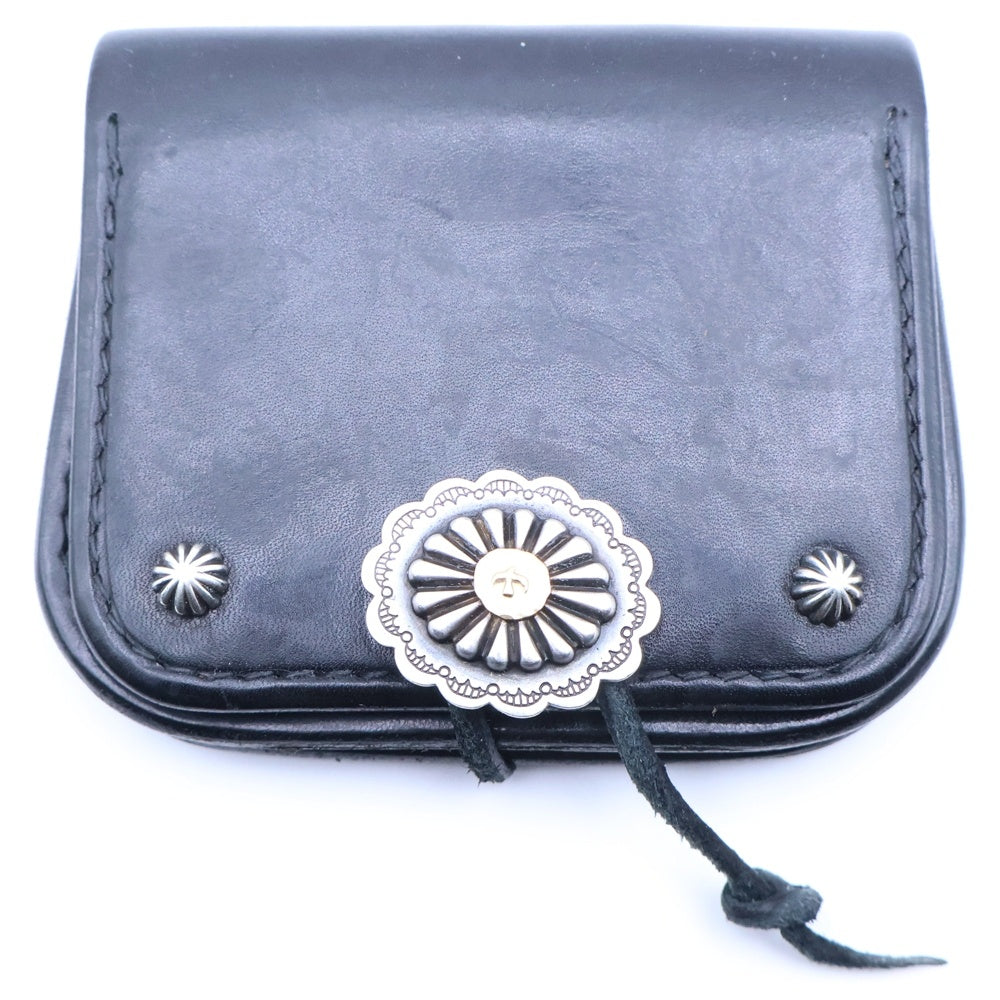 goro's(ゴローズ) K18付きコンチョ SVアポロコンチョカスタム角型小銭入れ ブラック/シルバー