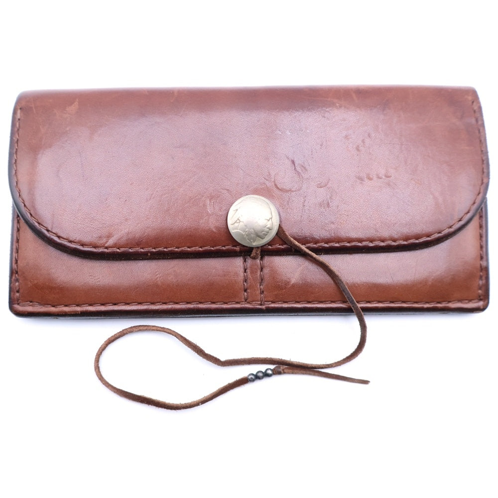 goro's(ゴローズ) コンチョ付き レザーウォレット 二つ折り長財布 ブラウン