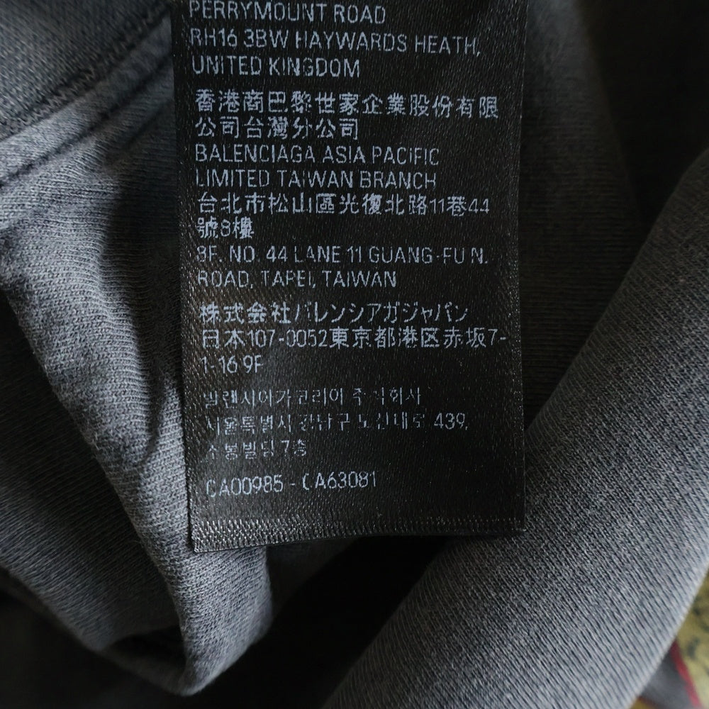 BALENCIAGA(バレンシアガ) 25SS Tbilisi Oversized T-Shirt ユーズド加工オーバーサイズプリント半袖Tシャツ T-Shirt 811688 TRVQ7 グレー