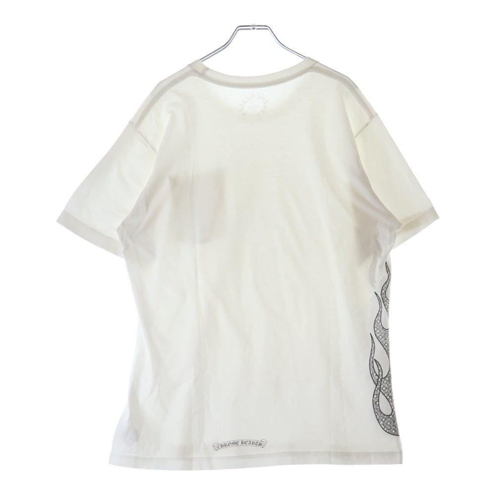 CHROME HEARTS(クロムハーツ) サイドファイヤーパターン ポケット半袖Tシャツ ホワイト