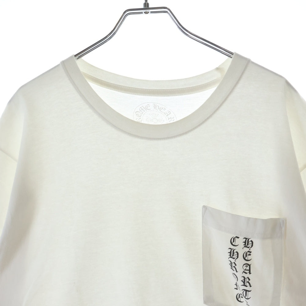 CHROME HEARTS(クロムハーツ) サイドファイヤーパターン ポケット半袖Tシャツ ホワイト