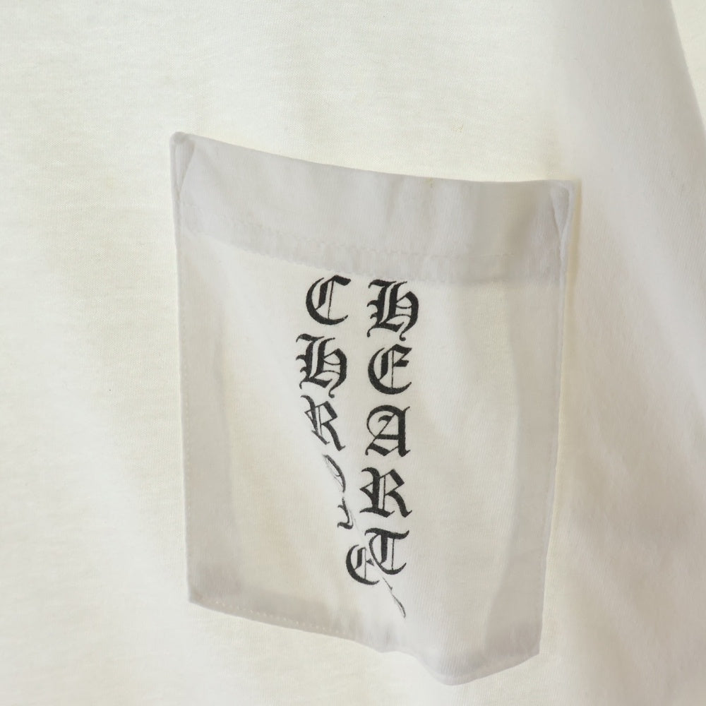 CHROME HEARTS(クロムハーツ) サイドファイヤーパターン ポケット半袖Tシャツ ホワイト