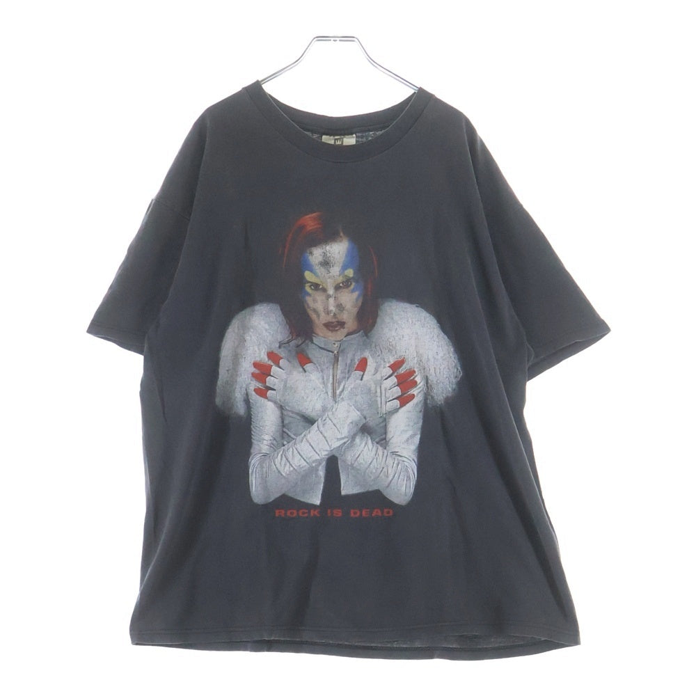 VINTAGE(ヴィンテージ) 90s MARILYN MANSON OMEGA AND THE MECHANICAL ANIMALS Rock Is Dead マリリンマンソン 両面プリント半袖Tシャツ カットソー ブラック